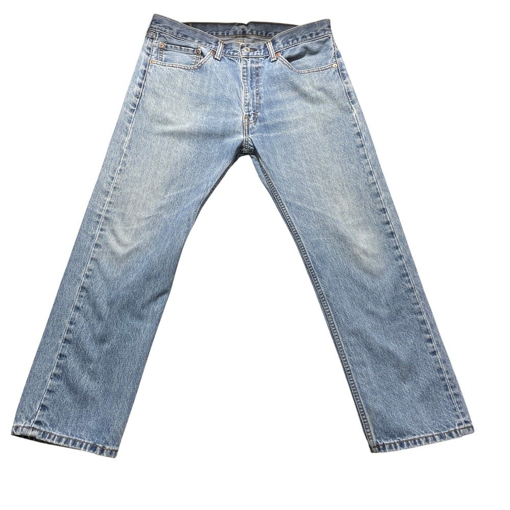 Levis 505 Regular Fit Straight Leg Mens Blue Denim Jeans 36x29 00505-4886
